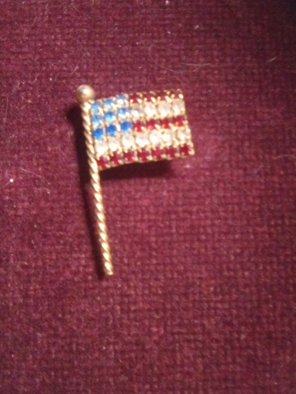 Flag pin with gems